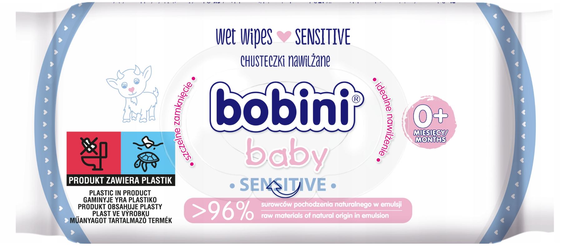 Bobini Baby Sensitive, chusteczki nawilżane dla dzieci, 63sztuk