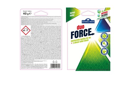 General Fresh 5w1, Dwufazowa Leśna  zawieszka do toalety, 40g