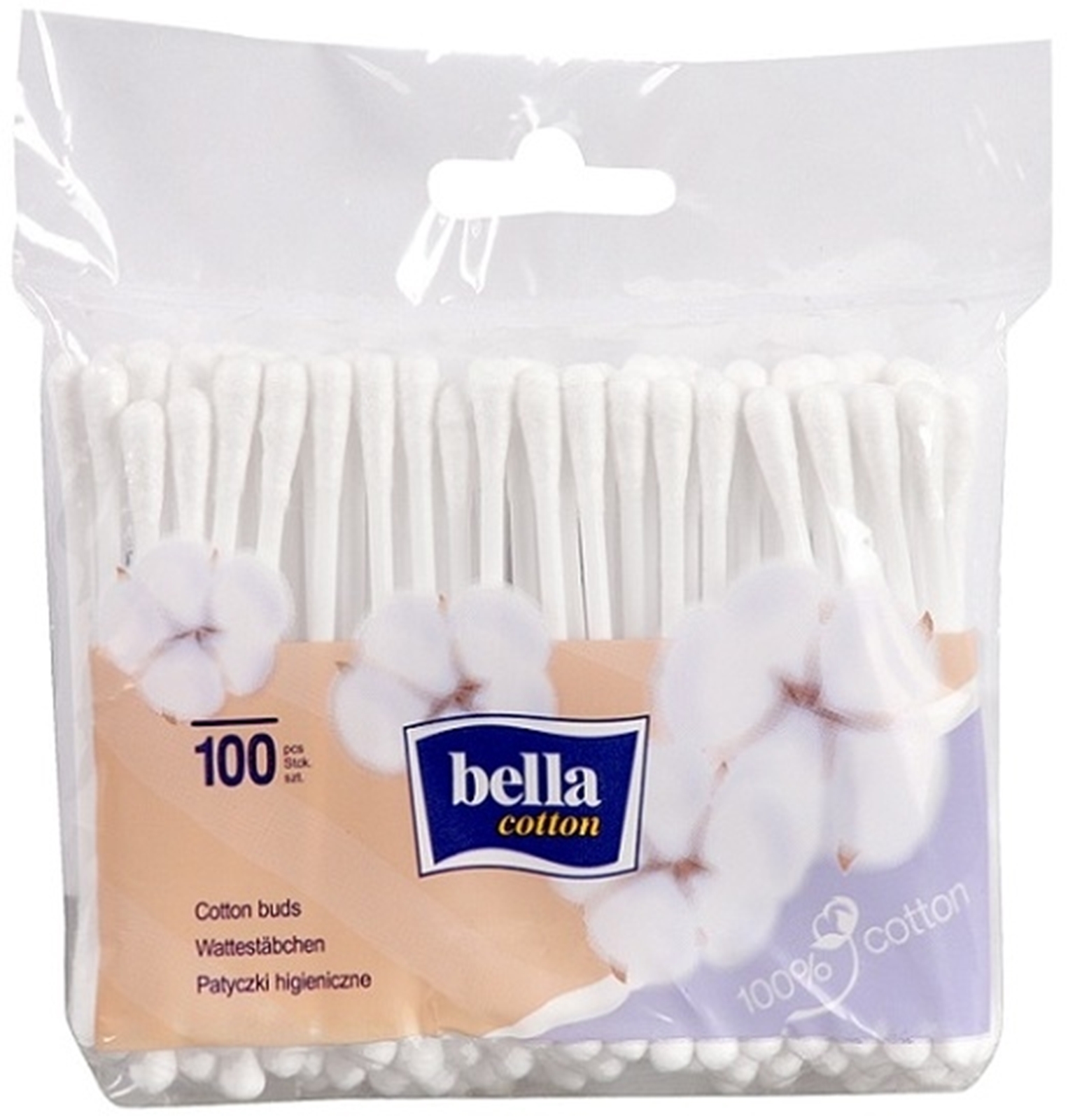Bella, patyczki higieniczne do uszu, folia 100 sztuk