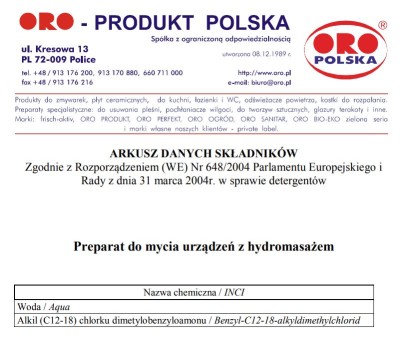 Oro, IP576, preparat do mycia wanien z hydromasażem,1l