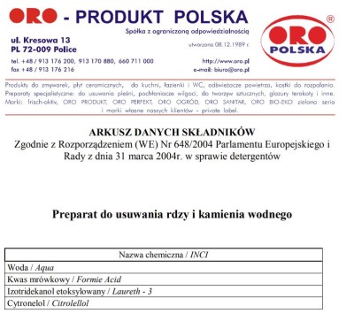 Oro, IP582, preparat do usuwania kamienia i rdzy, spray 500ml