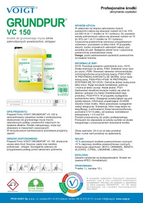 VC 150 Grundpur, skoncentrowany środek do gruntownego mycia mocno zabrudzonych powierzchni, 1l