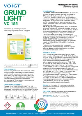 VC 155 Grund Light, skoncentrowany środek przeznaczony do gruntownego mycia wszelkich wodoodpornych powierzchni podłogowych, 1l