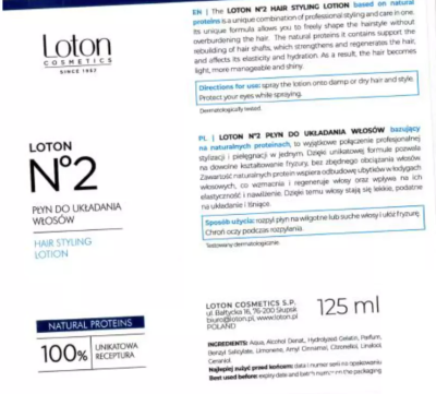 Loton 4, lakier do włosów, atomizer 125ml