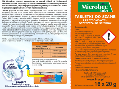 Bros Microbec Ultra tabletki do szamb 16 sztuk