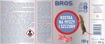 Bros kostki na myszy i szczury z zasuszonej trutki 100g