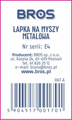 Bros łapka na myszy metalowa 1 sztuka