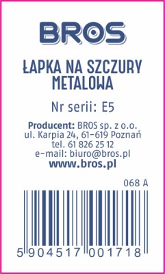 Bros łapka na szczury metalowa 1 sztuka