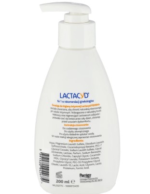 Lactacyd Femina, Emulsja do higieny intymnej z dozownikiem, 200ml