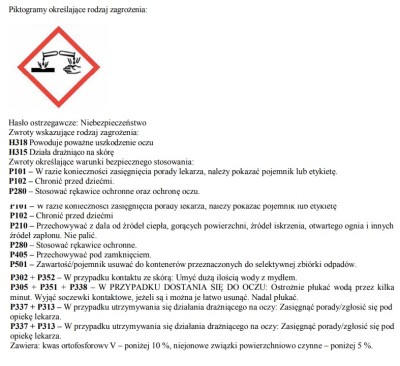 Oro, IP595, Preparat do czyszczenia glazury i terakoty, 1l