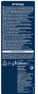 Nivea Men Bath Energy, żel pod prysznic dla mężczyzn, 500ml