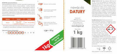 Biopon, nawóz granulowany do datury, 1kg