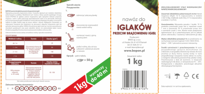 Biopon, nawóz granulowany do iglaków przeciw brązowieniu, 1kg