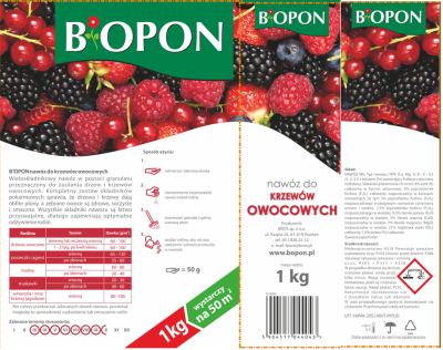 Biopon, nawóz granulowany do krzewów owocowych, 1kg