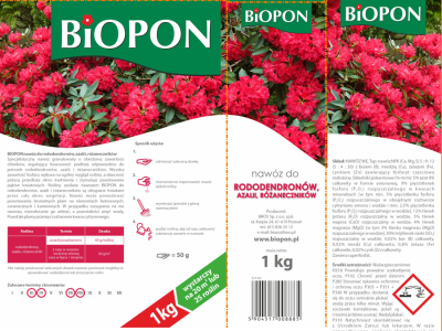 Biopon, nawóz granulowany do rododendronów azalii, 1kg