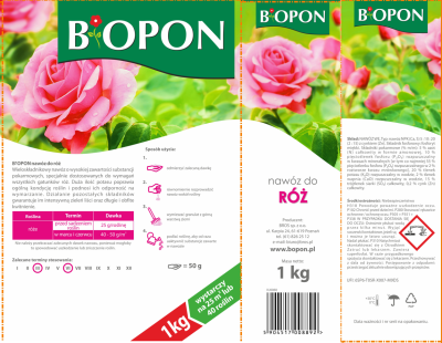 Biopon, nawóz granulowany do róż, 1kg