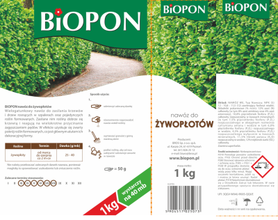 Biopon, nawóz granulowany do żywopłotów, 1kg