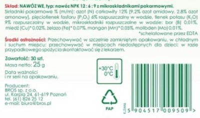 Biopon, pałeczki nawozowe do roślin zielonych, 30 sztuk