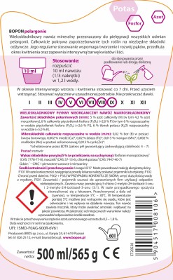 Biopon, nawóz w płynie do pelargonii, 500ml