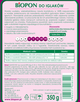 Biopon, koncentrat rozpuszczalny do iglaków, 350g