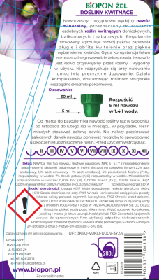 Biopon, żelowy nawóz mineralny do roślin kwitnących, 1l