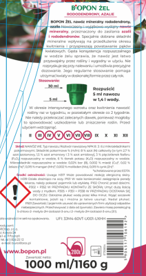 Biopon, żelowy nawóz mineralny do rododendronów, 1l