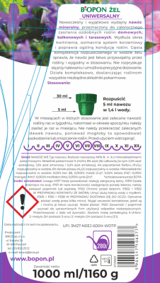 Biopon, żel nawóz mineralny uniwersalny, 1l