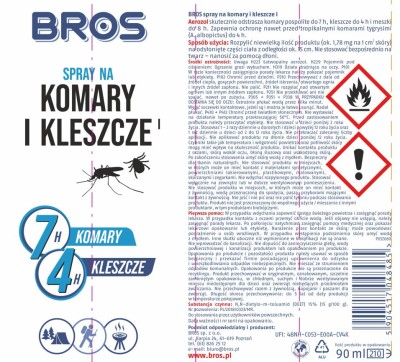 Bros środek odstraszający komary i kleszcze w sprayu 90ml