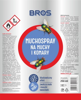 Bros Muchospray środek zwalczający muchy i komary spray 250ml