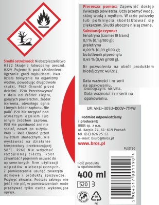 Bros Muchospray środek zwalczający muchy i komary spray 400ml