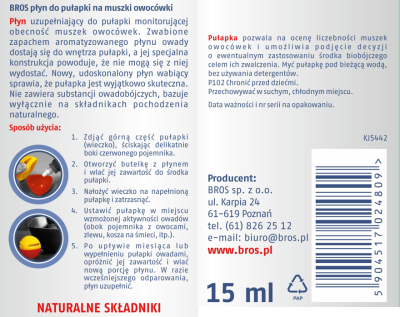 Bros płyn do pułapki na muszki owocówki 15ml