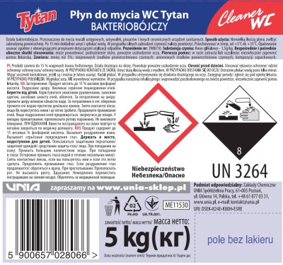 Tytan Max, niebieski płyn czyszczący do toalet, 5kg