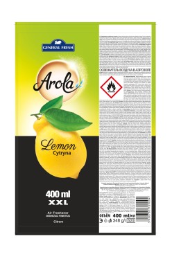 Arola, General Fresh, Cytryna, odświeżacz powietrza, aerozol, 400ml