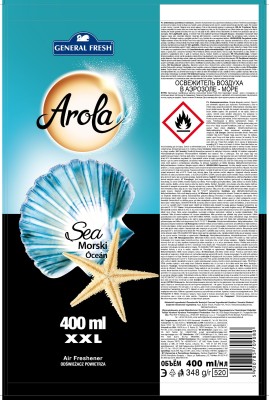 Arola, General Fresh, Morze, odświeżacz powietrza, aerozol, 400ml