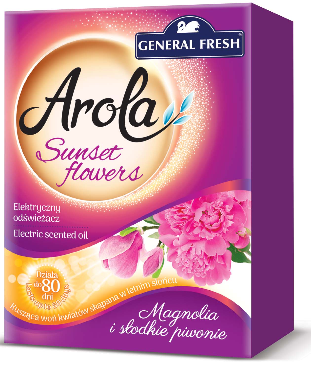 Arola, General Fresh Electric, Sunset Flowers, Magnolia, elektryczny odświeżacz powietrza, zapas, 25ml