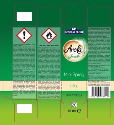 Arola, General Fresh Mini Magic Leśny, odświeżacz powietrza, zapas