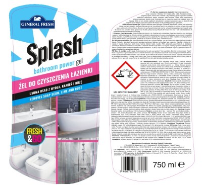 Splash, General Fresh, płyn do czyszczenie łazienki 750ml