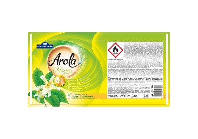 Arola, General Fresh, Freshmatic, Cytrusowy Koktajl, samouwalniający odświeżacz powietrza, zapas, 250ml