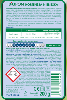 Biopon, nawóz granulowany do hortensji niebieskiej, 200g