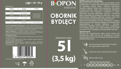 Biopon Natural, Bydlęcy obornik granulowany,  5l