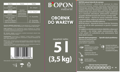 Biopon Natural, obornik granulowany do warzyw, 5l