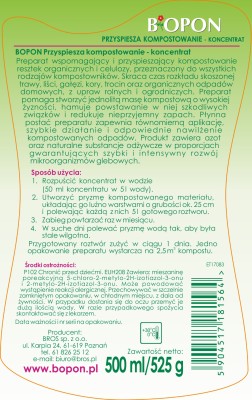 Biopon, Komposter w płynie przyspieszający kompostowanie, 500ml