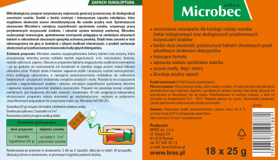 Bros Microbec Ultra Eucaliptus preparat do szamb 25g x 18 sztuk