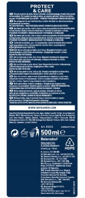 Nivea Bath Men Protect & Care żel pod prysznic do ciała, twarzy i włosów, dla mężczyzn, 500ml