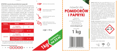 Bros, Biopon, Nawóz do pomidorów i papryki,  granulat, 1kg