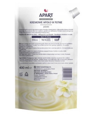 Apart Natural, Prebiotic, Jaśmin, mydło w płynie, opakowanie uzupełniające w folii, 400 ml