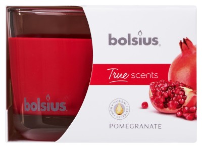 Bolsius True Scents, Granat, świeca w szkle 63/90mm