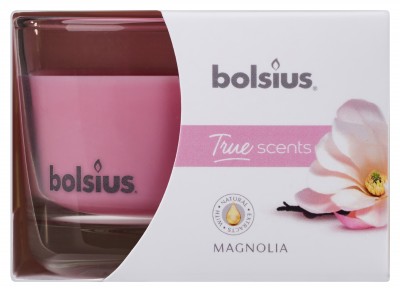 Bolsius True Scents, Magnolia, świeca w szkle 63/90mm