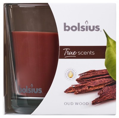 Bolsius True Scents, Drzewo Agarowe, świeca w szkle 95/95mm