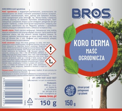 Bros Koro Derma maść ogrodnicza w tubie z aplikatorem zabezpieczająca do drzew i krzewów 150g 